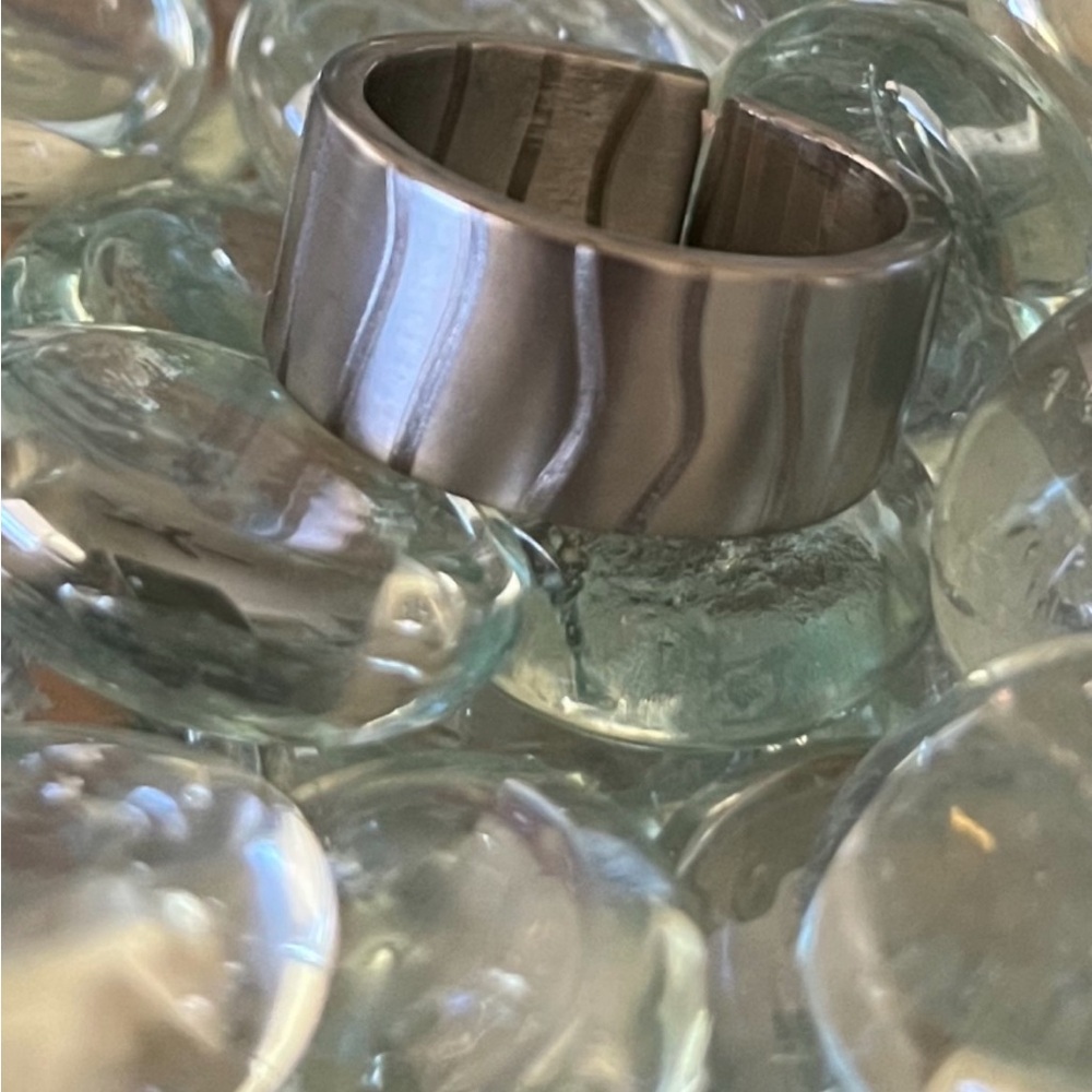 Handmade Stainless Steel Ring in Size 7